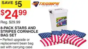 Dunham's Sports TRIUMPH 8-PACK STARS AND STRIPES CORNHOLE BAG SET offer