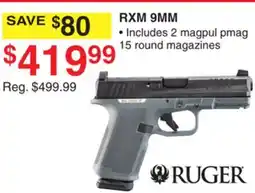 Dunham's Sports RUGER RXM 9MM offer