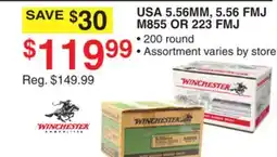 Dunham's Sports WINCHESTER USA 5.56MM, 5.56 FMJ M855 OR 223 FMJ offer
