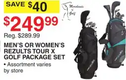 Dunham's Sports MEN'S OR WOMEN'S REZULTS TOUR X GOLF PACKAGE SET offer