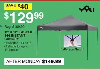 Dunham's Sports YQLI 12' X 12' EASYLIFT 144 INSTANT CANOPY offer
