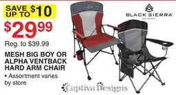 Dunham's Sports BLACK SIERRA MESH BIG BOY OR ALPHA VENTBACK HARD ARM CHAIR offer