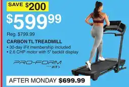 Dunham's Sports PRO-FORM CARBON TL TREADMILL offer
