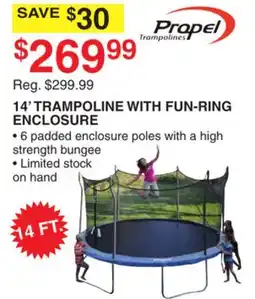Dunham's Sports PROPEL TRAMPOLINES 14' TRAMPOLINE WITH FUN-RING ENCLOSURE offer