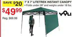 Dunham's Sports YQLI 7' X 7' LITETREK INSTANT CANOPY offer