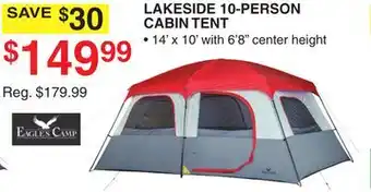 Dunham's Sports LAKESIDE 10-PERSON CABIN TENT offer