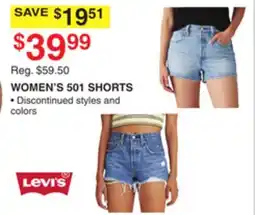 Dunham's Sports LEVI'S WOMEN'S 501 SHORTS offer