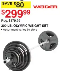 Dunham's Sports WEIDER 300 LB. OLYMPIC WEIGHT SET offer
