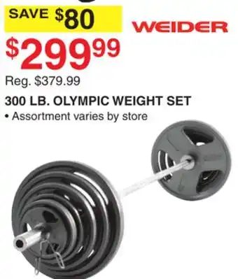 Dunham's Sports WEIDER 300 LB. OLYMPIC WEIGHT SET offer
