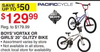 Dunham's Sports BOYS' VORTAX OR GIRLS' 20 GLITZY BIKE offer