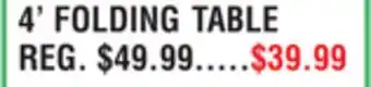 Dunham's Sports 4' FOLDING TABLE offer