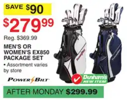Dunham's Sports POWERBILT MEN'S OR WOMEN'S EX850 PACKAGE SET offer
