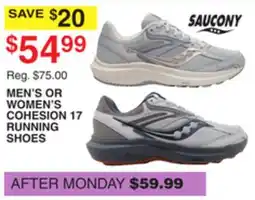 Dunham's Sports MEN'S OR WOMEN'S COHESION 17 RUNNING SHOES offer