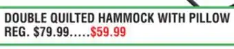 Dunham's Sports DOUBLE QUILTED HAMMOCK WITH PILLOW offer