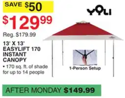 Dunham's Sports 13' X 13' EASYLIFT 170 INSTANT CANOPY offer