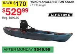 Dunham's Sports LIFETIME YUKON ANGLER SIT-ON KAYAK offer