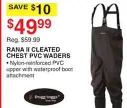 Dunham's Sports FROGG TOGGS RANA II CLEATED CHEST PVC WADERS offer