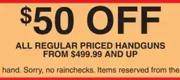 Dunham's Sports ALL REGULAR HANDGUNS offer