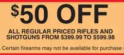 Dunham's Sports ALL REGULAR PRICED RIFLES AND SHOTGUNS offer