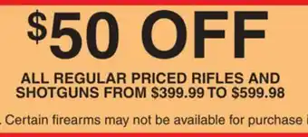 Dunham's Sports ALL REGULAR PRICED RIFLES AND SHOTGUNS offer