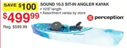 Dunham's Sports PERCEPTION SOUND 10.5 SIT-IN ANGLER KAYAK offer