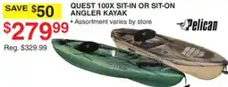 Dunham's Sports QUEST 100X SIT-IN OR SIT-ON ANGLER KAYAK offer