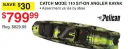 Dunham's Sports PELICAN CATCH MODE 110 SIT-ON ANGLER KAYAK offer