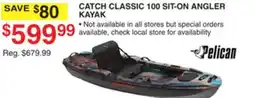 Dunham's Sports PELICAN CATCH CLASSIC 100 SIT-ON ANGLER KAYAK offer