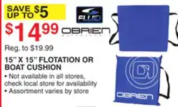 Dunham's Sports 15 X 15 FLOTATION OR BOAT CUSHION offer