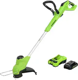 Walmart Greenworks 24V 12-inch TORQDRIVE String Trimmer with 2Ah USB Battery and Charger, 2104502AZ offer