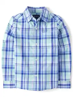 Walmart The Children's Place Boys Long Sleeve Button Up Shirt, Sizes XS-XXL offer