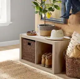 Walmart Better Homes & Gardens 2-Cube Storage Organizer, Natural offer