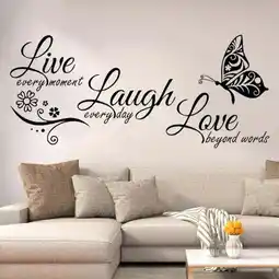 Walmart Live Laugh Love Quotes Butterfly Wall Art Stickers Living Room Decal Home Decor offer