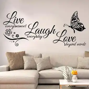 Walmart Live Laugh Love Quotes Butterfly Wall Art Stickers Living Room Decal Home Decor offer