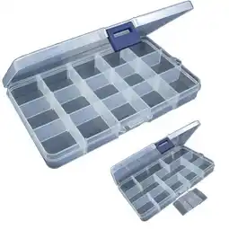 Walmart Kiplyki 15 Slots Adjustable Plastic Fishing Lure Hook Tackle Box Storage Case Organizer offer