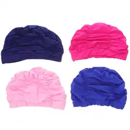 Walmart Eease 4pcs Nylon Swim Cap Waterproof Pool Hats for Women Kids Men Hair Coloring Salon offer