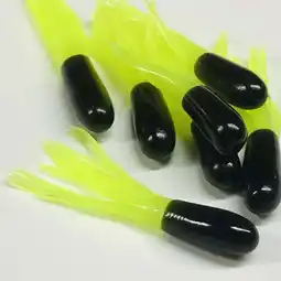 Walmart 2 Crappie Tube Jig Lures 50 Pack Black/Chartreuse Glow offer