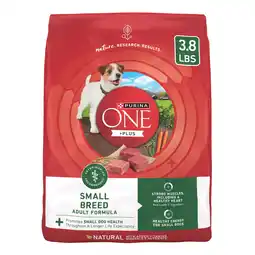 Walmart Purina ONE Natural Grain-Free Dry Dog Food, High Protein Lamb, Small Breeds, 3.8 lb Bag offer