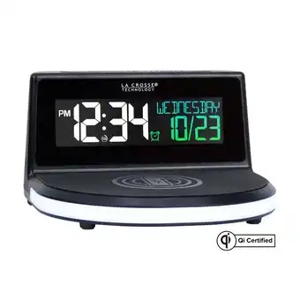 Walmart La Crosse Technology 617-148V2 Black Wireless Charging Alarm Clock with Glowing LED Base offer