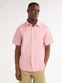 Walmart Free Assembly Men’s Heathered Button Front Shirt with Short Sleeves, Sizes XS-XXXL offer