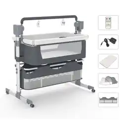 Walmart Baby Bassinet, Newborn Bedside Sleeper, Rocking Crib, Folding Portable SteAnny Infant Cradle offer