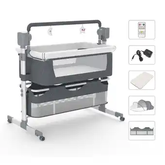 Walmart Baby Bassinet, Newborn Bedside Sleeper, Rocking Crib, Folding Portable SteAnny Infant Cradle offer