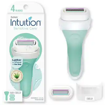 Walmart Schick Intuition 4-Blade Sensitive Care Women's Razor Handle Plus 2 Manual Razor Cartridge Refills offer