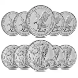 Walmart Lot of 10 - 2024 Star Privy 1 oz Silver American Eagle $1 Coin BU offer