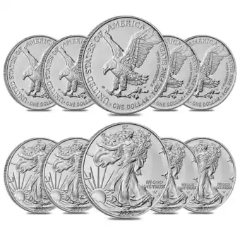 Walmart Lot of 10 - 2024 Star Privy 1 oz Silver American Eagle $1 Coin BU offer