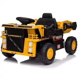 Walmart Kerry Yoo Ride on Dump Truck, 12V Kids Construction Vehicles Tractor, with Dump Bed, Shovel-Yellow offer