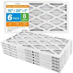 Walmart LotFancy 10x20x1 Air Filters, 6 Pack, MERV 8 Pleated HVAC AC Furnace Filters offer