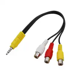 Walmart To RCA Red White Yellow Video One Minute Three AV Conversion 3.5mm Female Audio Conversion offer