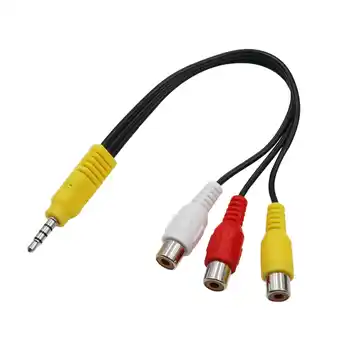 Walmart To RCA Red White Yellow Video One Minute Three AV Conversion 3.5mm Female Audio Conversion offer