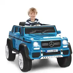 Walmart Gymax 12V Licensed Mercedes-Benz Kids Ride On Car RC Motorized Vehicles w/ Trunk Navy offer